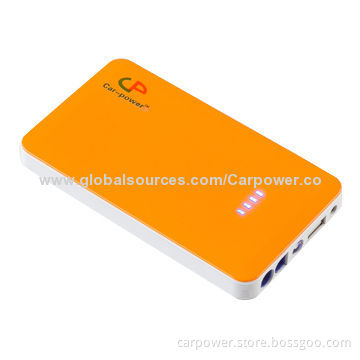 Car jump starter with 1,200mAh to start 12V cars, LCD display, fits for mobiles and digital devices